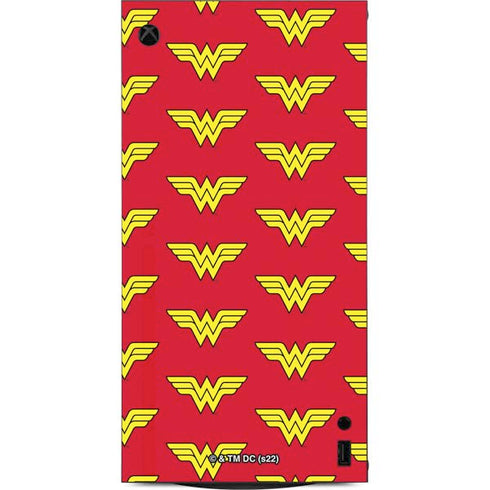 DC Comics Wonder Woman Logo Pattern XBox Series X Digital Edition Console Skin